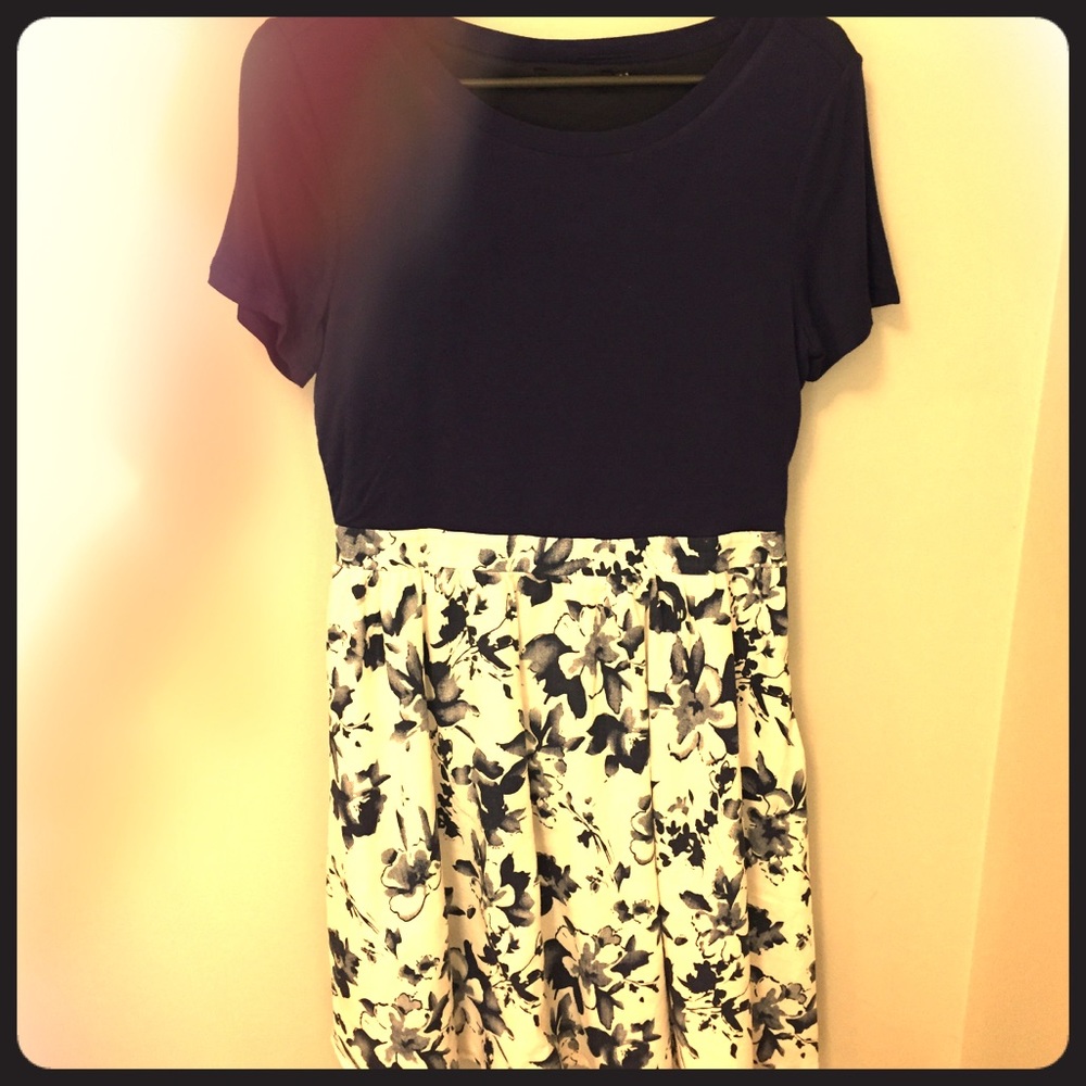 Navy floral dress